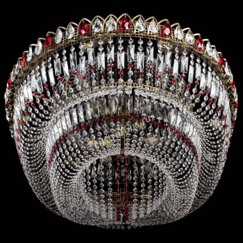 Люстра Кольцо Овал №17 под бронзу красная в Костроме Гусь Хрустальный