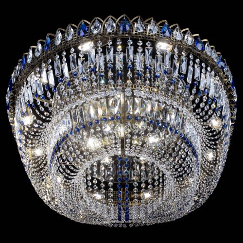 Люстра Кольцо Овал №17 под бронзу синяя в Костроме Гусь Хрустальный