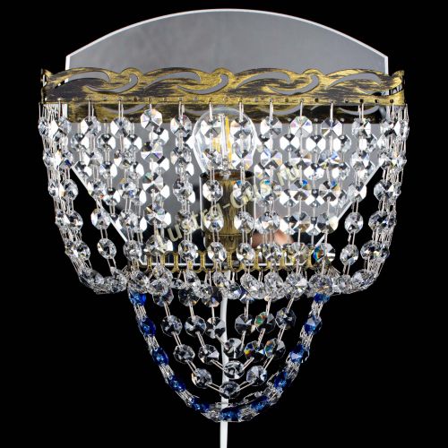 Бра Квадрат №2 под бронзу Синяя в Костроме Гусь Хрустальный