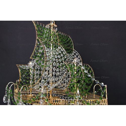 Люстра Корвет зеленый в Костроме Гусь Хрустальный